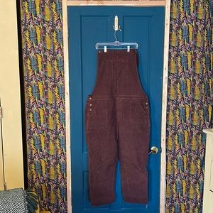 Maroon Corduroy Overalls American Eagle